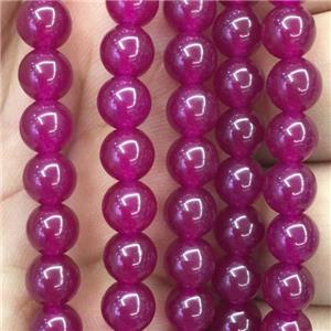 hotpink Malaysia Jade beads, round, approx 14mm dia
