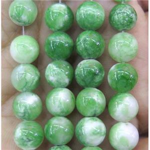 Persia jade, round, stabile, green, 14mm dia, approx 28pcs per st