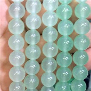 spring green Malaysia Jade beads, round, approx 4mm dia