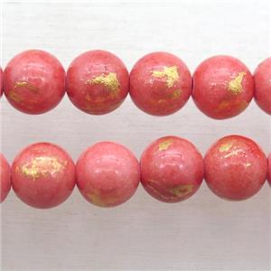 round pink JinShan Jade beads, approx 12mm dia