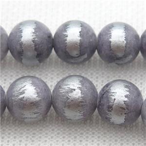 round gray Silvery Jade Beads, approx 8mm dia