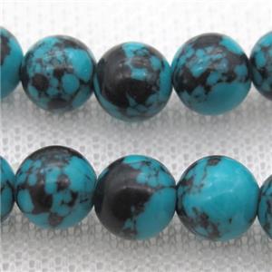 blue Synthetic Turquoise beads, round, approx 4mm dia