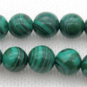 green Synthetic Malachite beads, round, approx 6mm dia