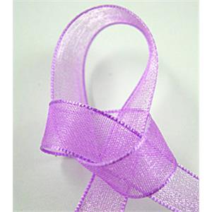 Organza Ribbon Cord, lavender, 25mm wide