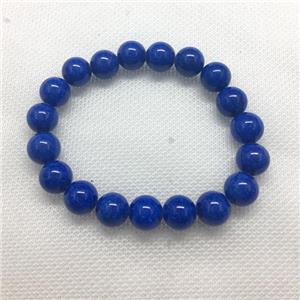 Stretch Jade bracelet, round, dye, approx 14mm dia, 15pcs per st