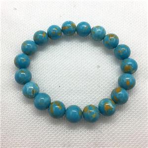 Stretch Jade bracelet, round, dye, approx 8mm dia, 22pcs per st