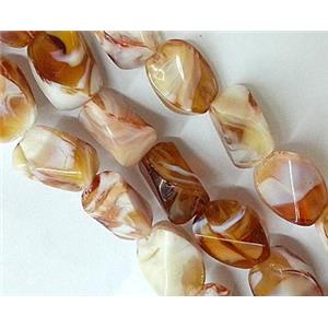 Plated lampwork glass bead, erose, approx 13x17mm