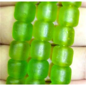matte lampwork bead, tube, olive, approx 8x10mm