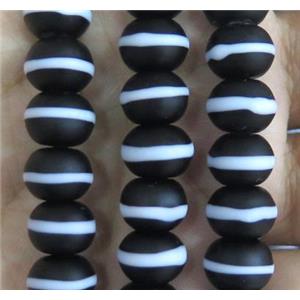 Black Lampwork Glass Rondelle Beads Matte, approx 13mm, 40pcs per st