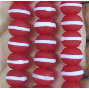 Red Lampwork Glass Rondelle Beads Matte, approx 10mm dia, 50pcs per st