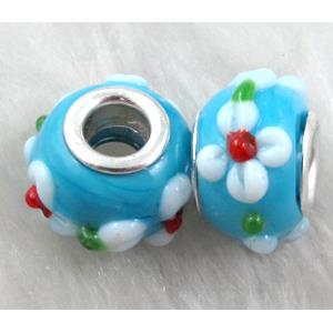 lampwork glass beads, 14mm dia, hole:5mm