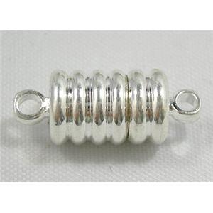 Silver Plated Magnetic Clasp, 7.8x19.5mm