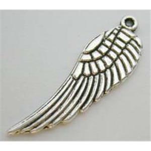 Tibetan Silver Angel Wings pendants, 9.5x30mm