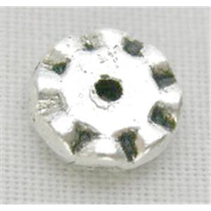 Tibetan Silver Spacer Non-Nickel, 6.5mm diameter