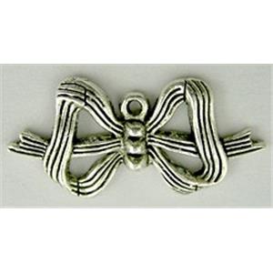 Bowknot Charm, Tibetan Silver Non-Nickel, 30x16mm