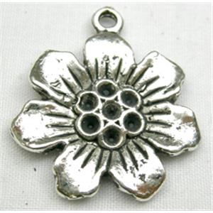 Tibetan Silver Flower Non-Nickel, 22mm diameter