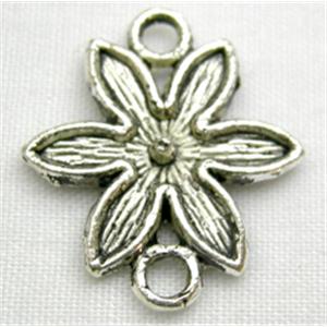 Tibetan Silver Flower links Non-Nickel, 16mm diameter