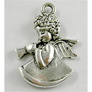 Tibetan Silver Fairy Charm Non-Nickel, 19x25mm