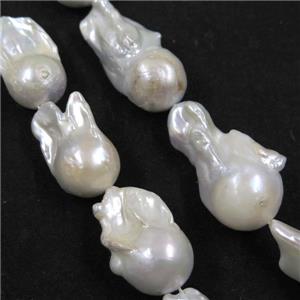 Cultured Pearl Beads White Freeform, approx 15-25mm
