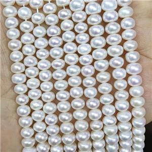 white Freshwater Pearl bread beads, approx 6-7mm