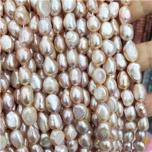 pink Freshwater Pearl beads, freeform, approx 8-9mm