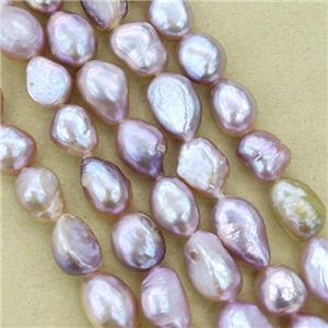 purple Freshwater Pearl beads, freeform, approx 6-7mm