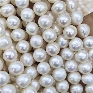 Natural Freshwater Pearl Beads, B-Grade, approx 9-10mm, 35cm length
