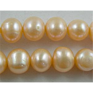 15 inches string of freshwater Pearl Beads, round, pink, approx 7-8mm dia,15 inch length