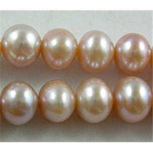 15 inches string of freshwater pearl beads, round, purple, approx 8-9mm dia,15 inch length