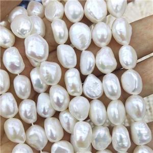 Natural Freshwater Pearl Beads, freeform, approx 11-12mm, 35cm length