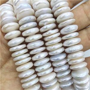 Natural Freshwater Pearl Heishi spacer Beads, approx 15mm, 35cm length