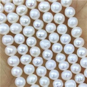 Natural Freshwater Pearl round Beads, approx 5-5.5mm