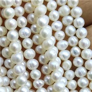 white Freshwater Pearl Beads, approx 4-4.5mm