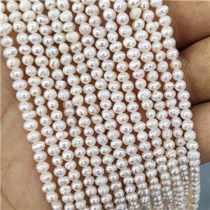 white Freshwater Pearl Beads Potato, approx 3.5-4mm