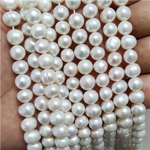 White Freshwater Pearl Beads Potato, approx 8-9mm
