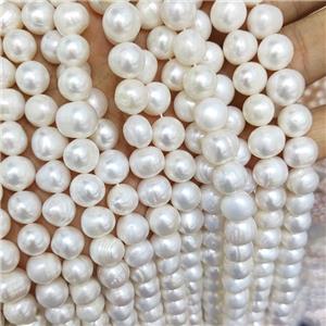White Pearl Beads Round AB-Grade, approx 10-11mm