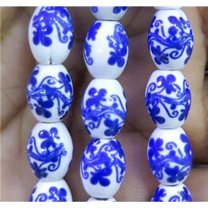 Porcelain barrel beads, approx 8x10mm, 32pcs per st