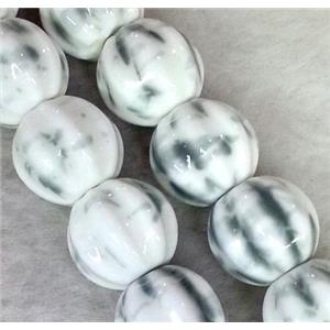 Porcelain pumpkin beads, approx 12mm dia