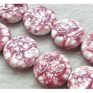 Porcelain circle beads, approx 20mm dia