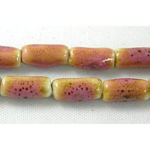 Oriental Porcelain Tube beads, 5mm dia, 10mm length, 38pcs per st