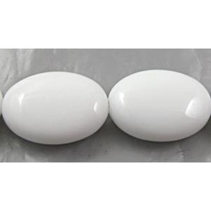 White Porcelain Beads, oval, 13x18mm, approx 22pcs per st