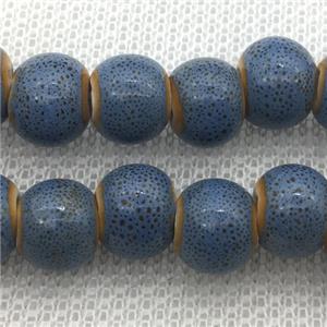 inkblue Porcelain beads, round, approx 12mm dia, 30pcs per st
