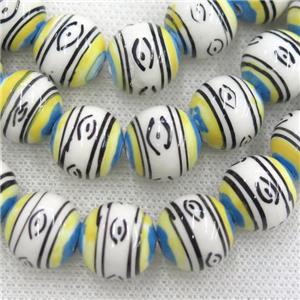 round Oriental Porcelain beads, approx 14mm dia