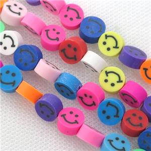 Polymer Clay Fimo emoji Beads, mix color, approx 10mm