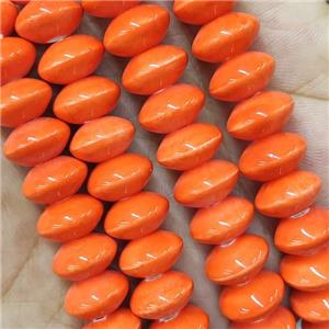 Orange Lampwork Glass Bicone Beads, approx 7x12mm, 45pcs per st