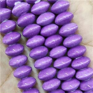 Purple Lampwork Glass Bicone Beads, approx 7x12mm, 45pcs per st