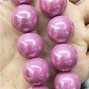 Pink Porcelain Beads Smooth Round, approx 20mm, 20pcs per st