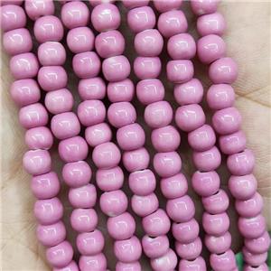 Pink Porcelain Beads Smooth Round, approx 6mm, 64pcs per st