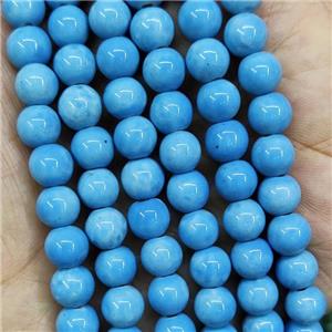 Blue Porcelain Round Beads Smooth, approx 8mm, 49pcs per st