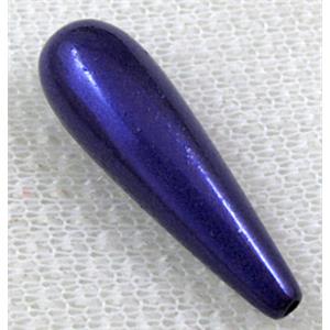 Miracle Beads, plastic, teardrop, deep-lavender, 10x30mm, hole:1.8mm, approx 390pcs